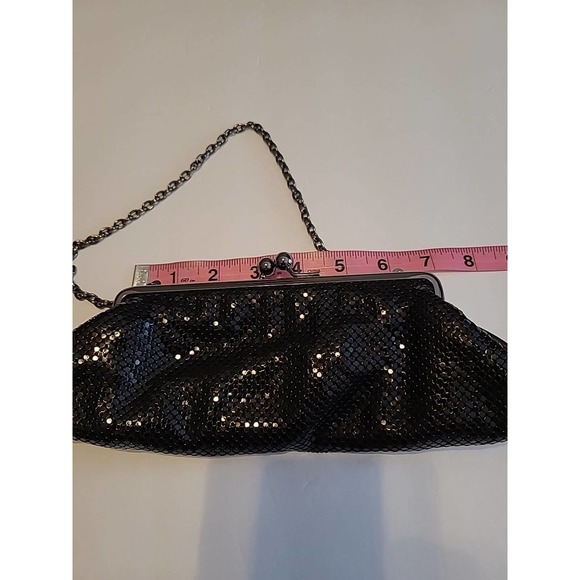 Whiting & Davis Vintage Mesh Chain Kiss Lock Evening Purse Micro Bag Black - Picture 11 of 14